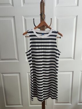 Old Navy Black and White Striped Tank Dress
